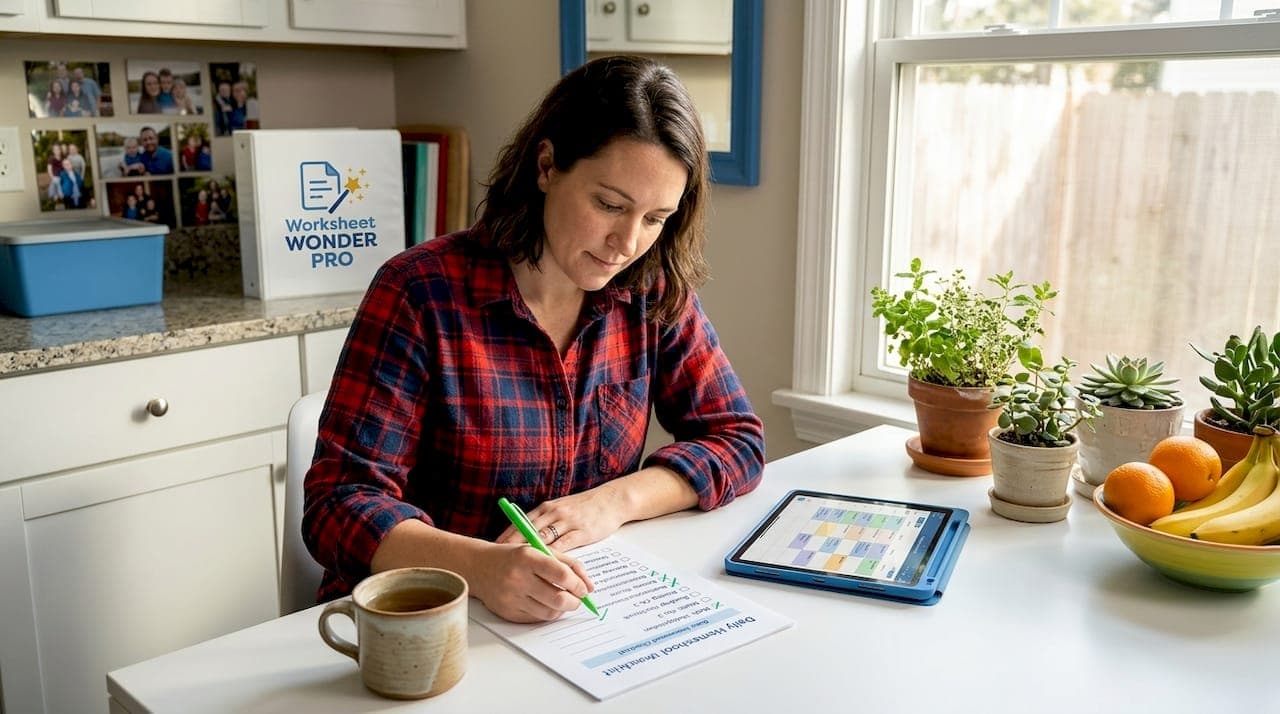 Daily Homeschool Worksheet Checklist for Organized Learning